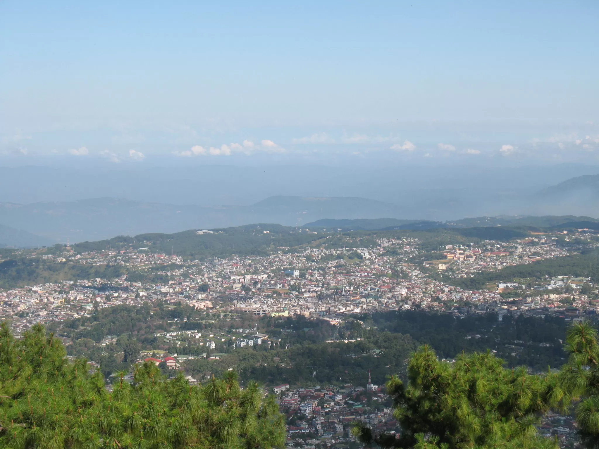 A cloudy panoramic view of Shillong