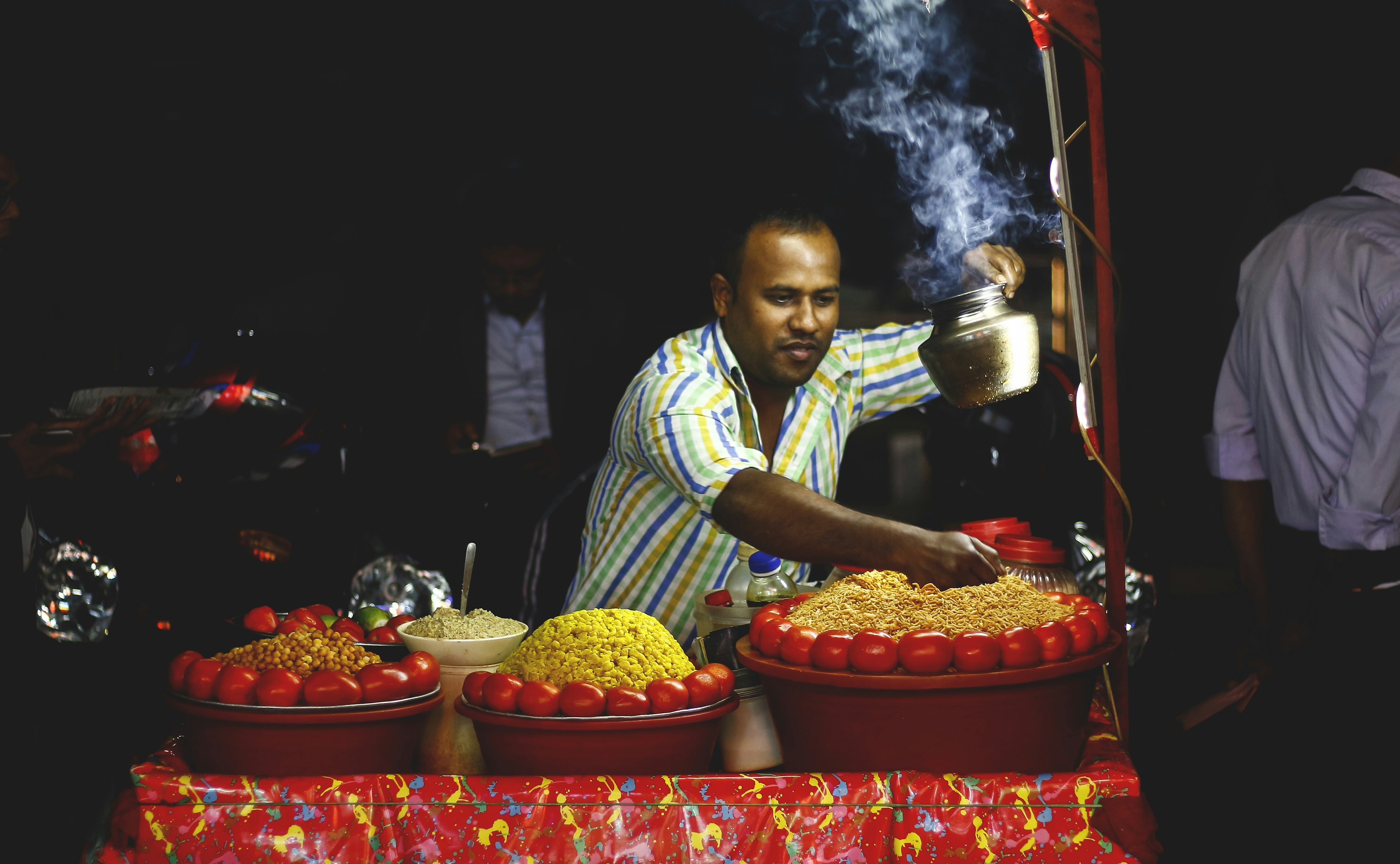 Indian family cooking street food
